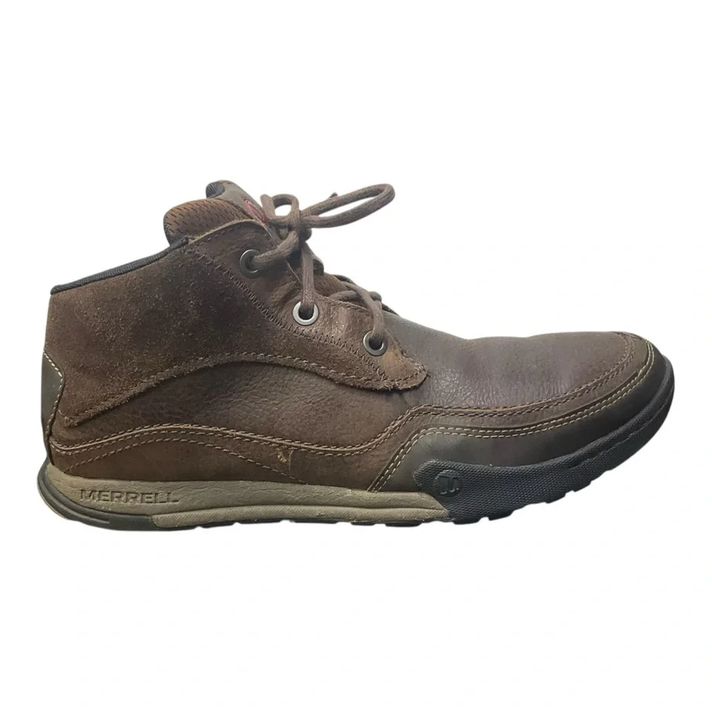 🥾 Merrell Bracken Leather Chukka Boots 👞 Men’s 12 Brown Suede Mid-Top Casual‎